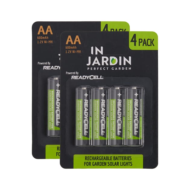 Jardin Readycell Rechargeable AA Batteries For Solar Lights 4 Pack x2