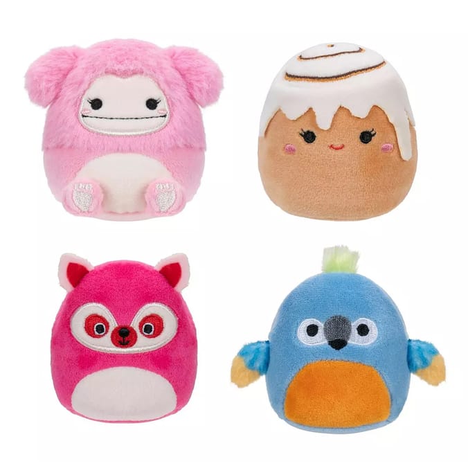 Squishmallows 4 Pack Plush 2.5-Inch Micromallows - Chanel, Brina, Lucia, Tenise