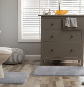 Home Collections Super Soft Quick Dry Bath & Pedestal Mats - Silver