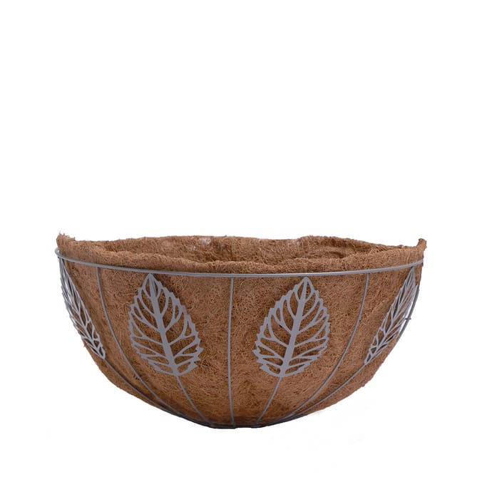 Jardin Grey Leaf Wall Basket