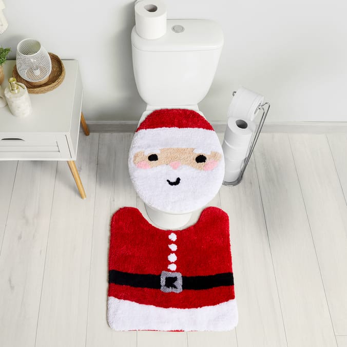 Sleigh Bells Toilet Mat & Seat Cover Set 
