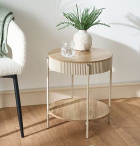 Home Collections Oak Effect Storage Side Table