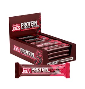 Mountain Joe's Dark Chocolate Raspberry Protein Bar Crunch Edition 50g x12
