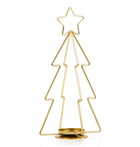 Winter Luxe Tree Candle Holder - Gold
