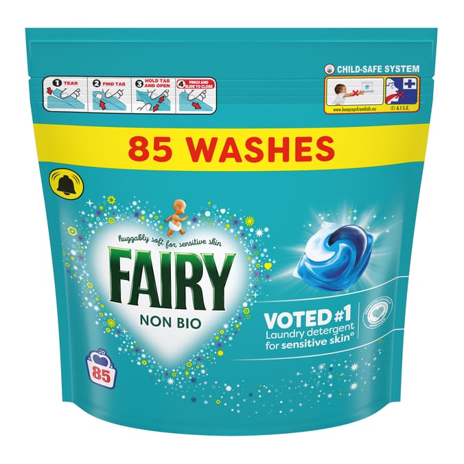 Fairy Non Bio Washing Liquid Pods 85 Washes - For Sensitive Skin 