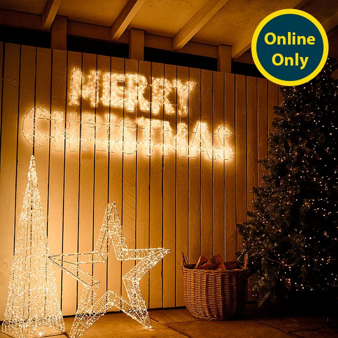 Prestige Mains Operated LED Merry Christmas Sign 1.6m