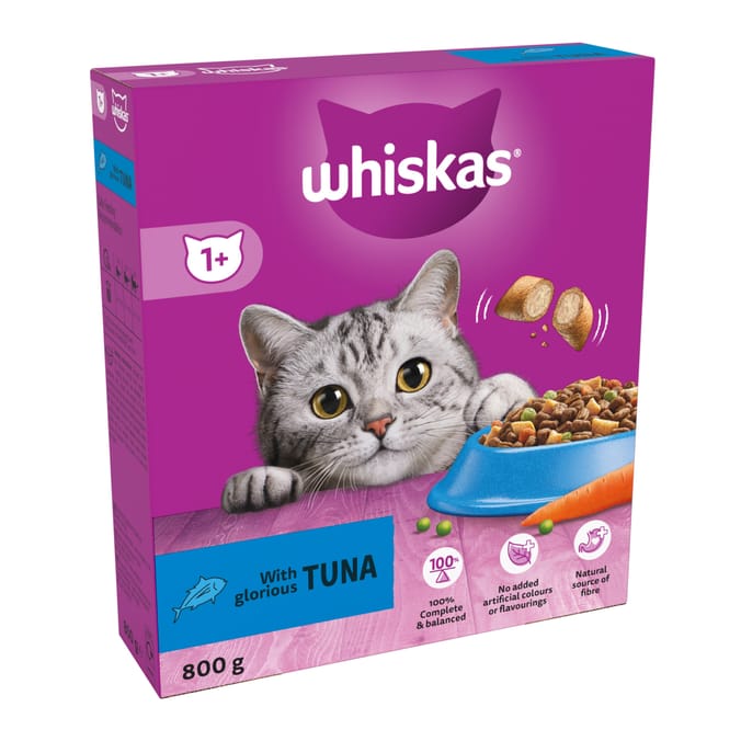 Whiskas 1+ Adult Dry Cat Food 800g - Tuna