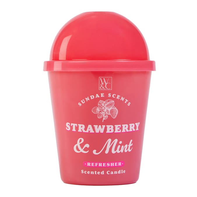 Sundae Scents Smoothie Scented Candle 220g - Strawberry & Mint 