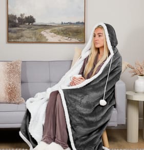 Home Collections Hooded Snuggle Blanket - Dark Grey