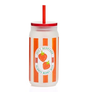 The Outdoor Edit Summer Mason Jar - Strawberry