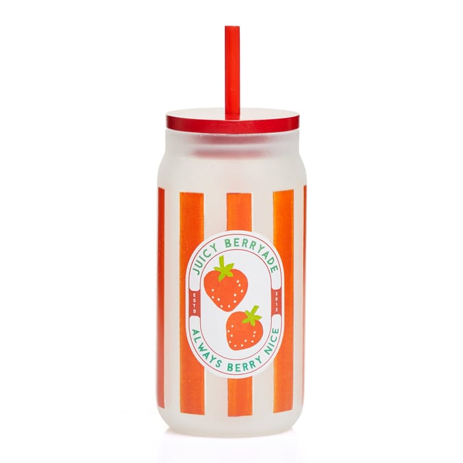 The Outdoor Edit Summer Mason Jar - Strawberry