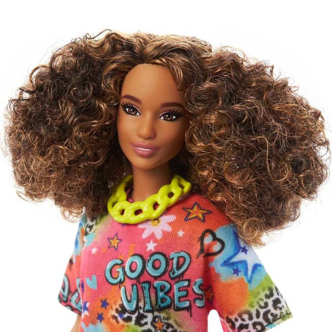 Barbie Fashionista Doll - Brunette with Graffiti Dress