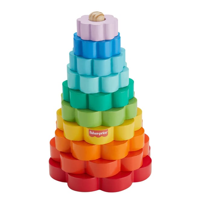 Fisher-Price Wooden Ring Stacker Toddler Fine Motor Toy