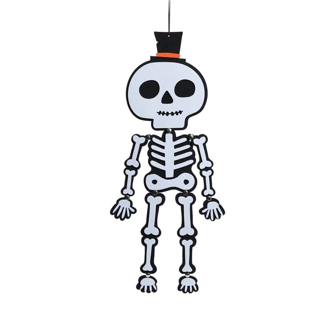 Hallow Scream Skeleton Felt Hanging Decoration
