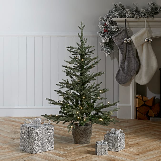 Festive Feeling Pre-Lit Potted Tree