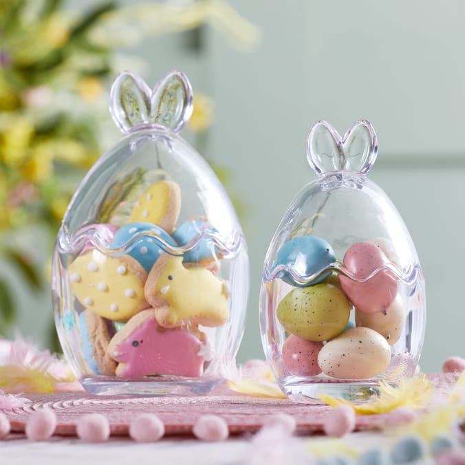 Spring Time Glass Egg Jars 2 Pack