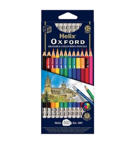 Helix Oxford Erasable Colouring Pencils 12 Pack