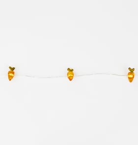 Happy Easter 20 LED Battery Operated Copper Lights - Carrot