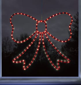 Prestige Battery Operated LED Window Light - Red Bow