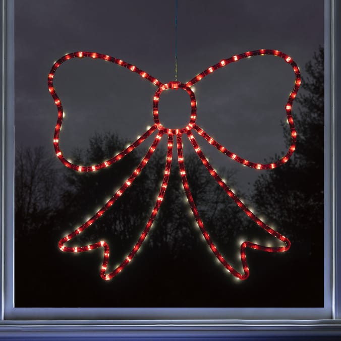 Prestige Battery Operated LED Window Light - Red Bow