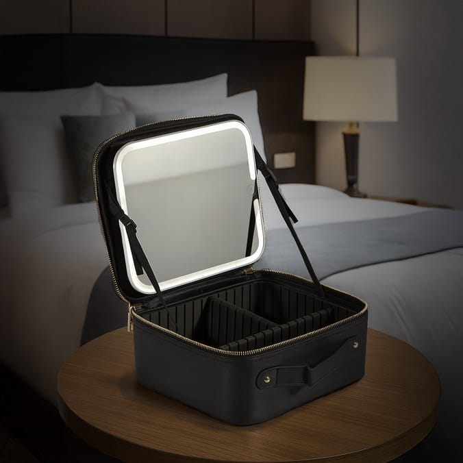 Portable Cosmetic Case with LED Mirror
