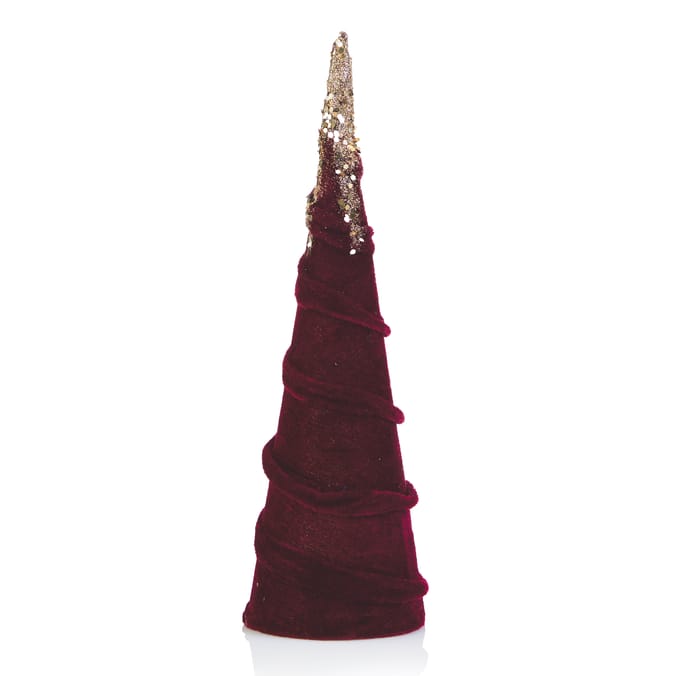 Elegance Velvet Glitter Cone Tree