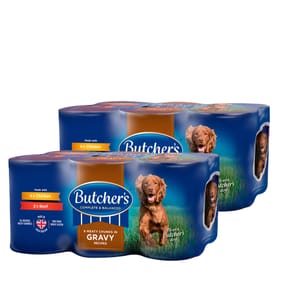 Butcher's Chunks In Gravy Recipes Wet Dog Food Tins 12 x 400g