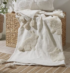 Spring Time Bunny Tufted Throw 