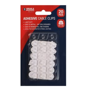 Spear & Jackson Adhesive Cable Clips 20 Pack