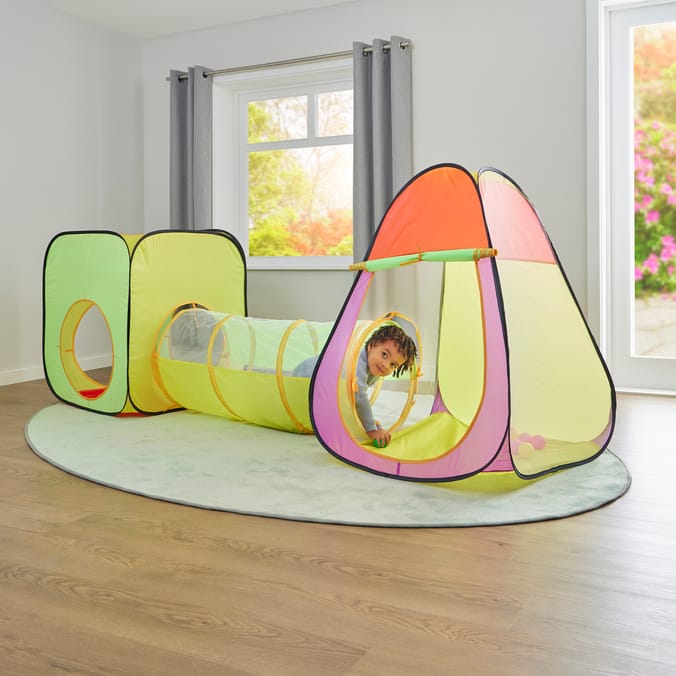 Liberty House Toys Kids Colourful Kids Play Tent & Tunnel Set 100 Colourful Balls