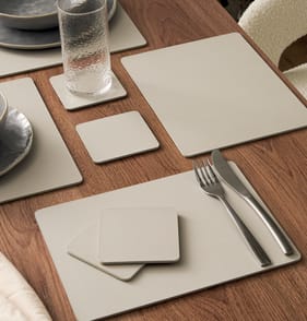 Home Collections Cork Back Place Mats And Coaster Set 8 Pack - Cream 