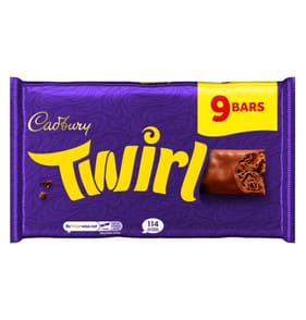 Cadbury Twirl Milk Chocolate 9 Pack Multipack 193.5g