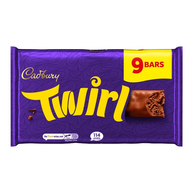 Cadbury Twirl Milk Chocolate 9 Pack Multipack 193.5g