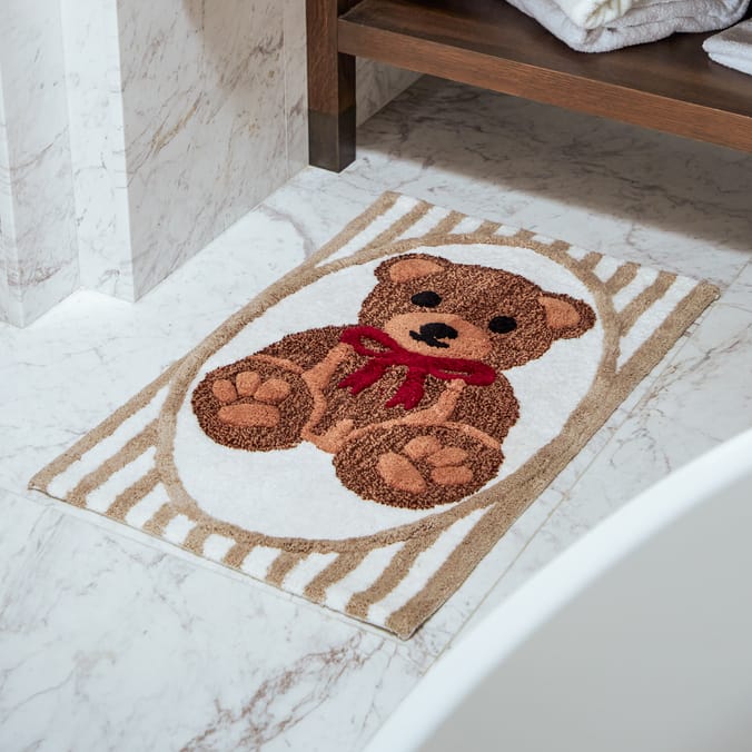 The Lifestyle Edit Teddy Bear Bath Mat