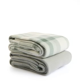 Home Collections Fleece Throw Twin Pack - Green/Green Pattern