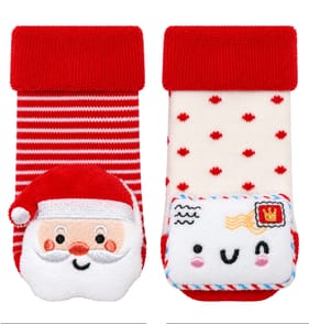 Originals Santa & Letter Baby Rattle Socks - 12-24 Months