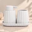 Bath Soap Dispenser, Tumbler & Tray Set