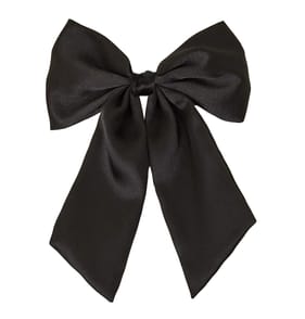 Satin Bow Clip - Black