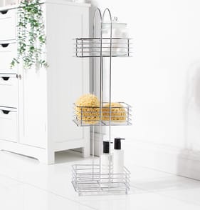 Bathroom 3 Tier Metal Caddy - Chrome
