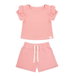 Pure Baby Blush Pink Waffle Co-Ord Set