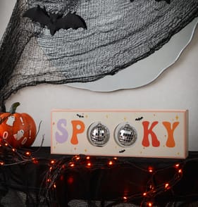 Spooky Disco Wooden Spooky Sign