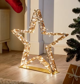 Prestige Mains Operated LED Standing Star 60cm - Gold