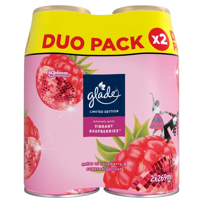 Glade Automatic Spray Air Freshener Twin Refills Vibrant Raspberries 2x269ml