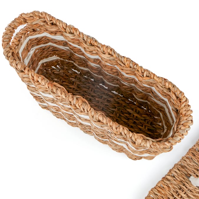 Hinch Home Straw Woven Caddy With Lid