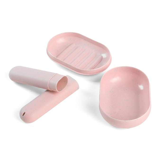 TravelShop Soap Holder & Toothbrush Case - Pink