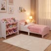 Liberty House Toys Two Tone Toddler Bed and 9 Bin Storage Unit Set - White & Pink