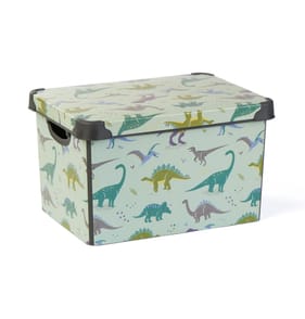 Storage Box With Lid 17L - Dinosaur Print 