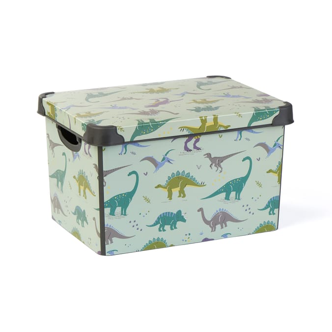 Storage Box With Lid 17L - Dinosaur Print