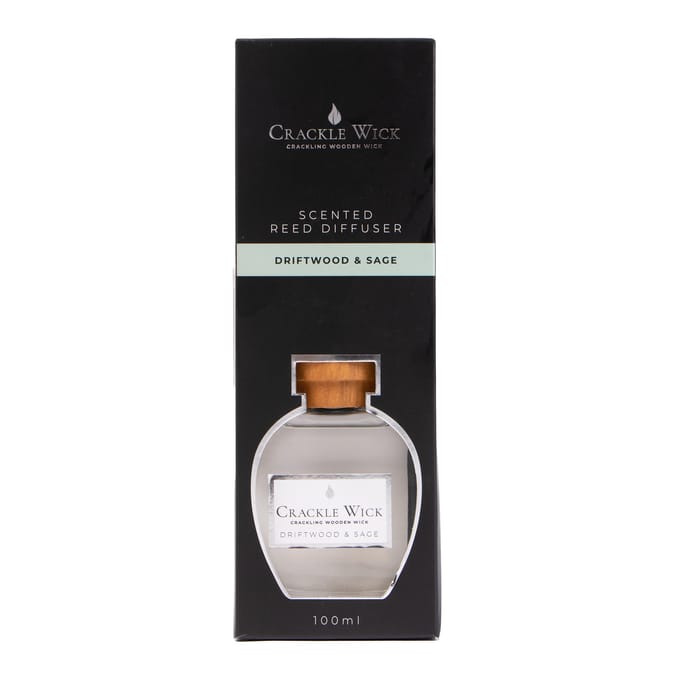 Crackle Wick Scented Reed Diffuser 100ml -  Driftwood & Sage