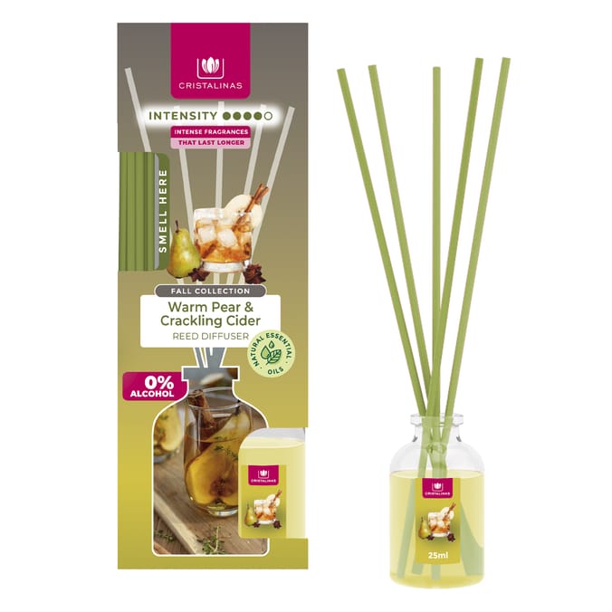 Cristalinas Reed Diffuser 25ml - Warm Pear & Crackling Cider 